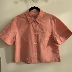 margaret howell boxy cropped cotton shirt